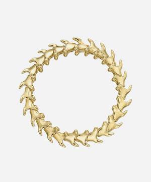Gold Plated Vermeil Silver Serpents Trace Wide Bracelet