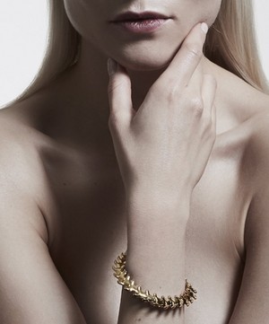 Shaun Leane - Gold Plated Vermeil Silver Serpents Trace Wide Bracelet image number 1