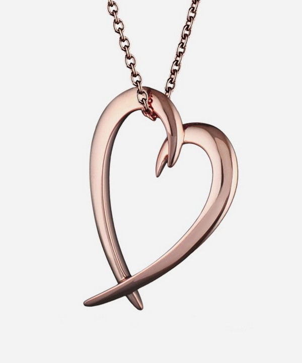 Shaun Leane - Rose Gold Plated Vermeil Silver Heart Pendant Necklace image number null