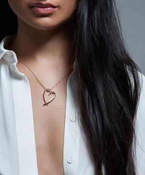 Shaun Leane - Rose Gold Plated Vermeil Silver Heart Pendant Necklace image number 1