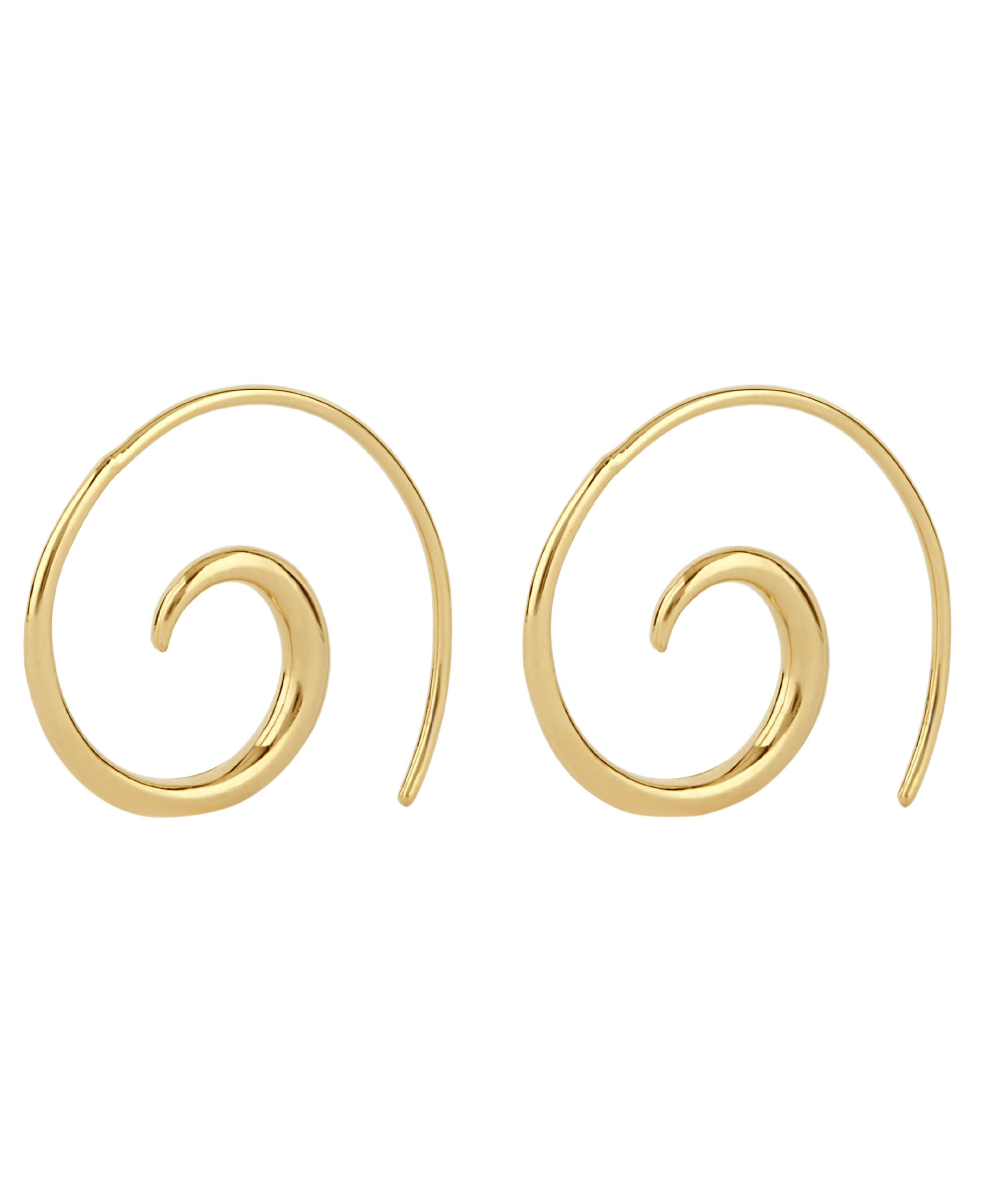 Dinny Hall - Gold Plated Vermeil Silver Toro Small Beak Street Hoop Earrings image number 0