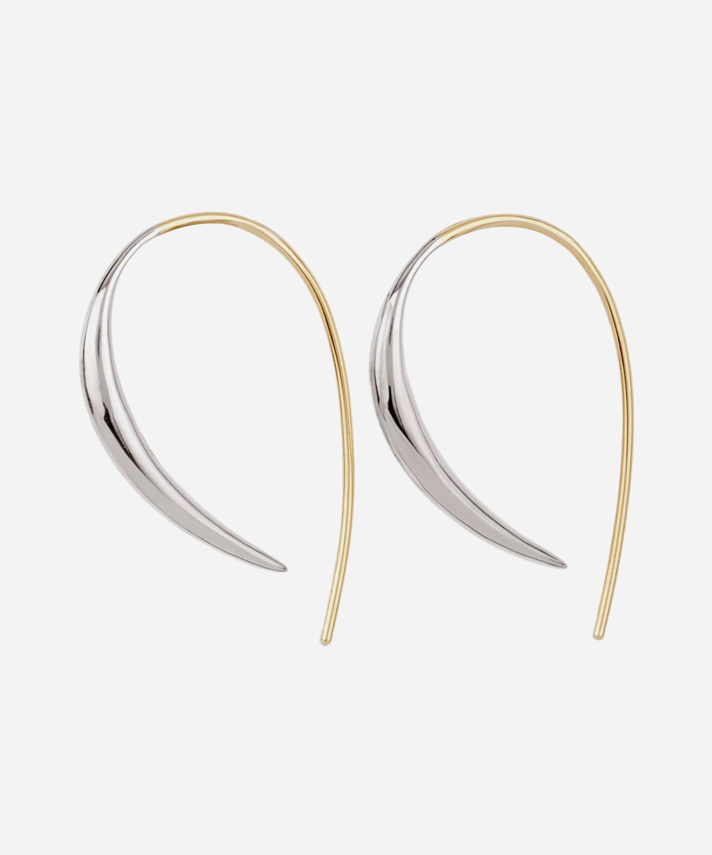 DINNY HALL GOLD AND SILVER TORO BEAK STREET HOOK EARRINGS,000612117