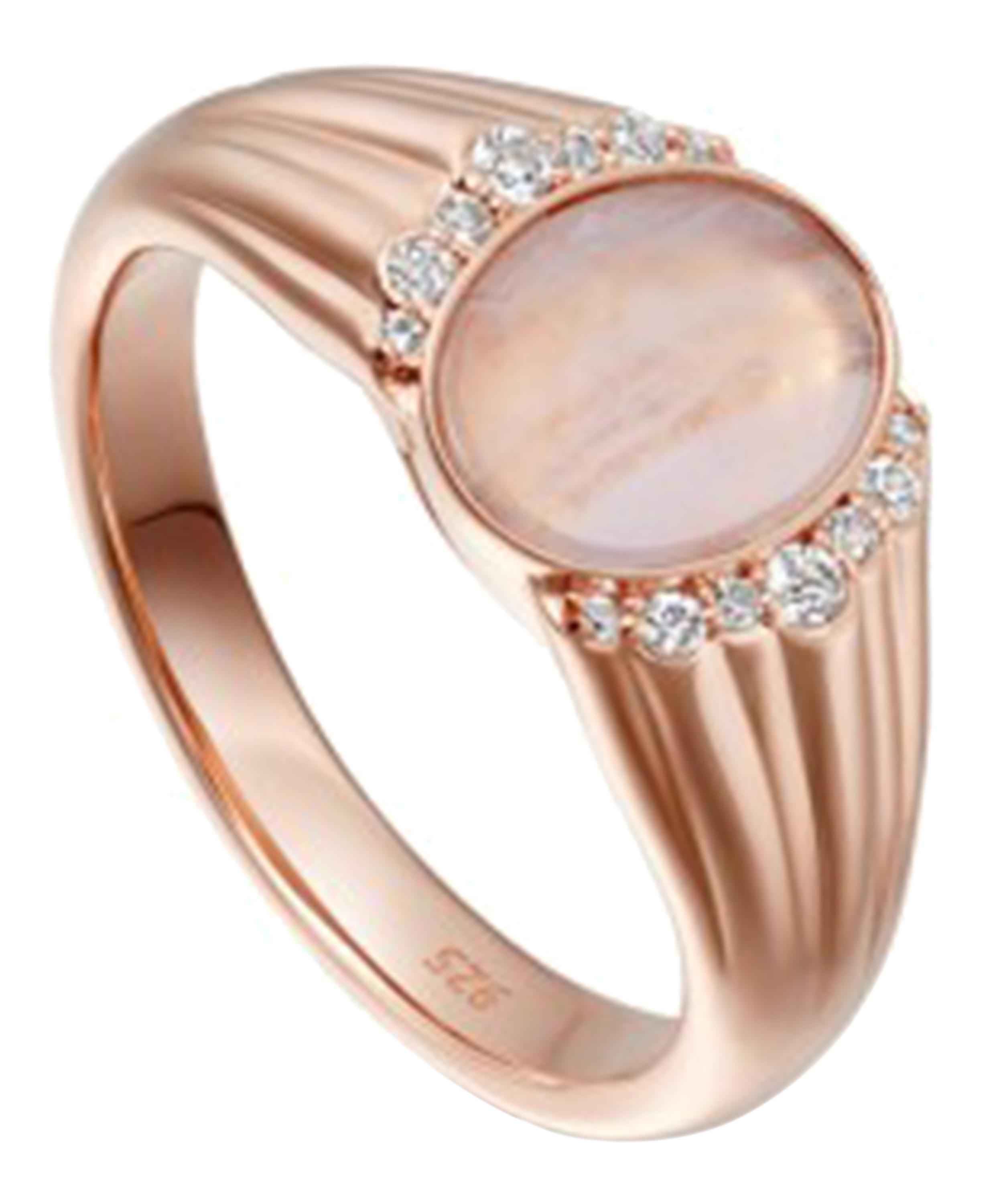 Astley Clarke - Rose Gold Luna Lace Agate Sapphire Signet Ring image number 0