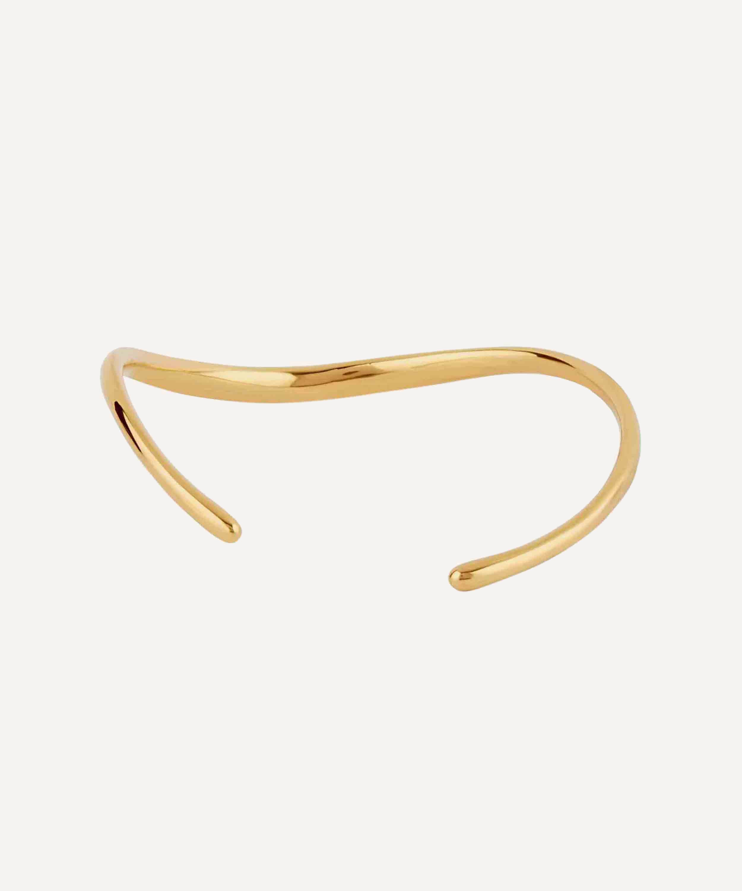 Dinny Hall - Gold Plated Vermeil Silver Wave Cuff Bracelet image number 2