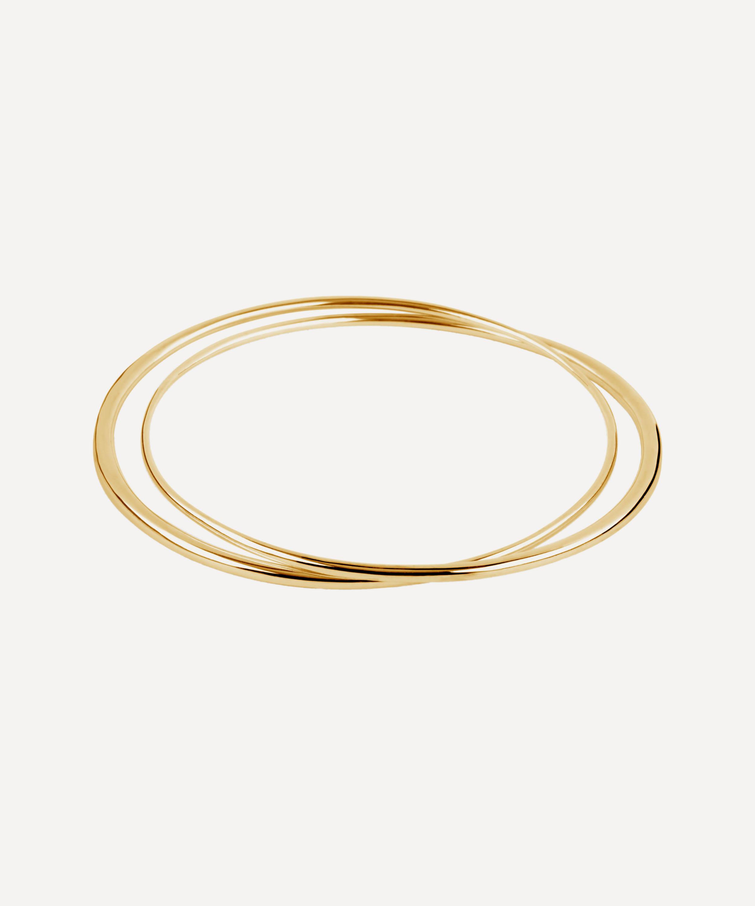 Dinny Hall - Gold Plated Vermeil Silver Signature Double Bangle image number 0