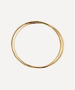Dinny Hall - Gold Plated Vermeil Silver Signature Double Bangle image number 2
