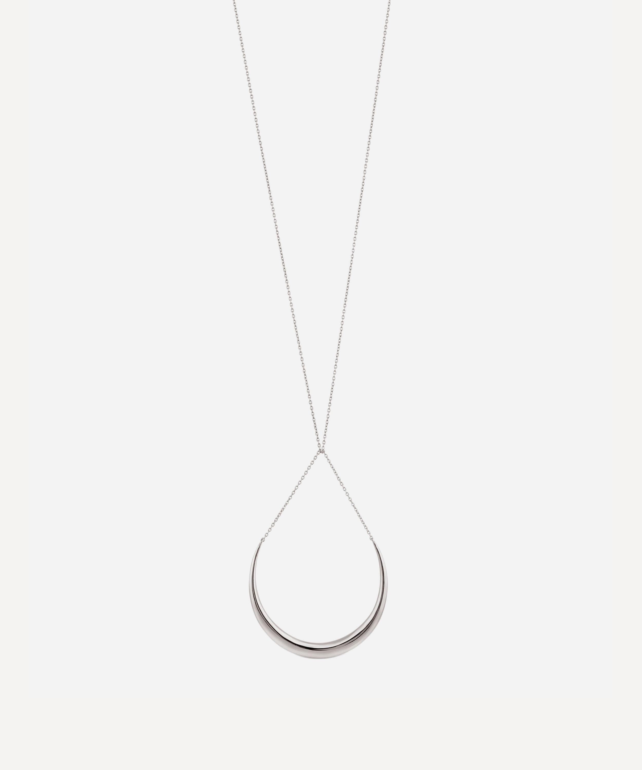 Dinny Hall - Silver Toro Cross Chain Horn Pendant Necklace image number 0