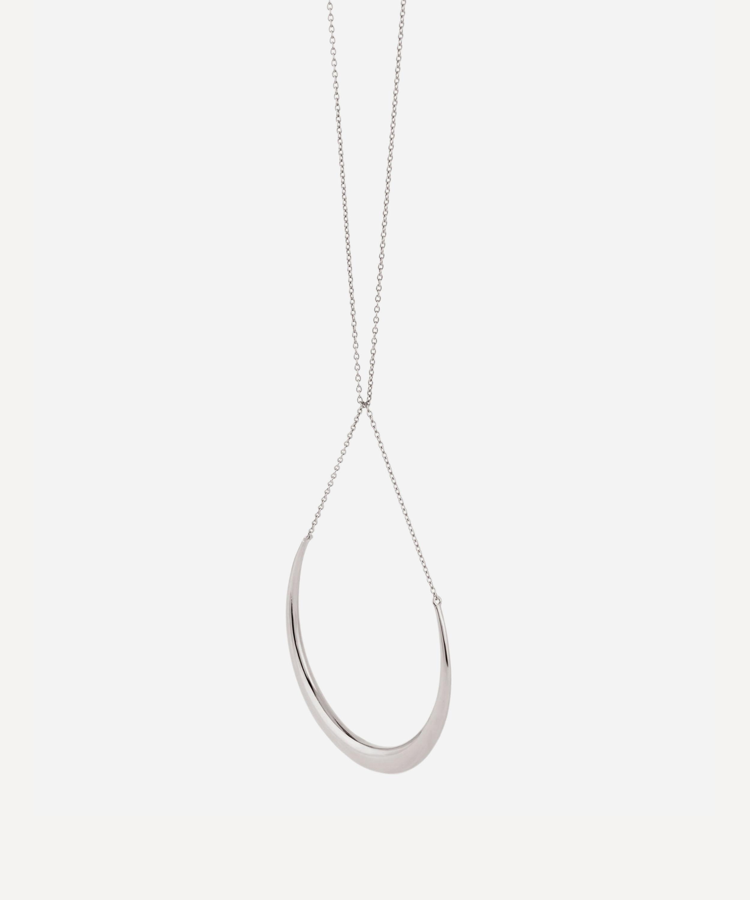 Dinny Hall - Silver Toro Cross Chain Horn Pendant Necklace image number 2