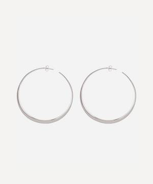Silver Signature Large Hoop Earrings