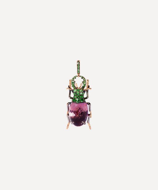 Annoushka - 18ct Rose Gold Mythology Amethyst Beetle Charm image number 0