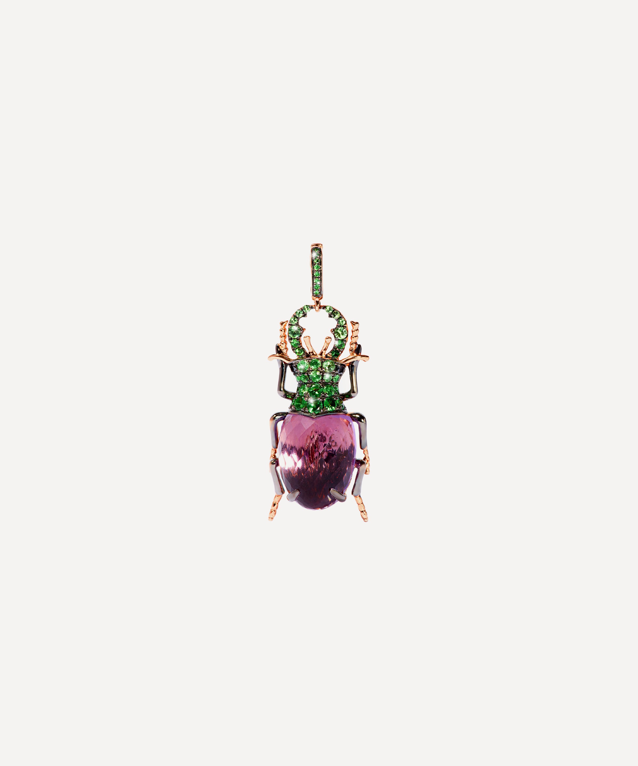Annoushka - 18ct Rose Gold Mythology Amethyst Beetle Charm