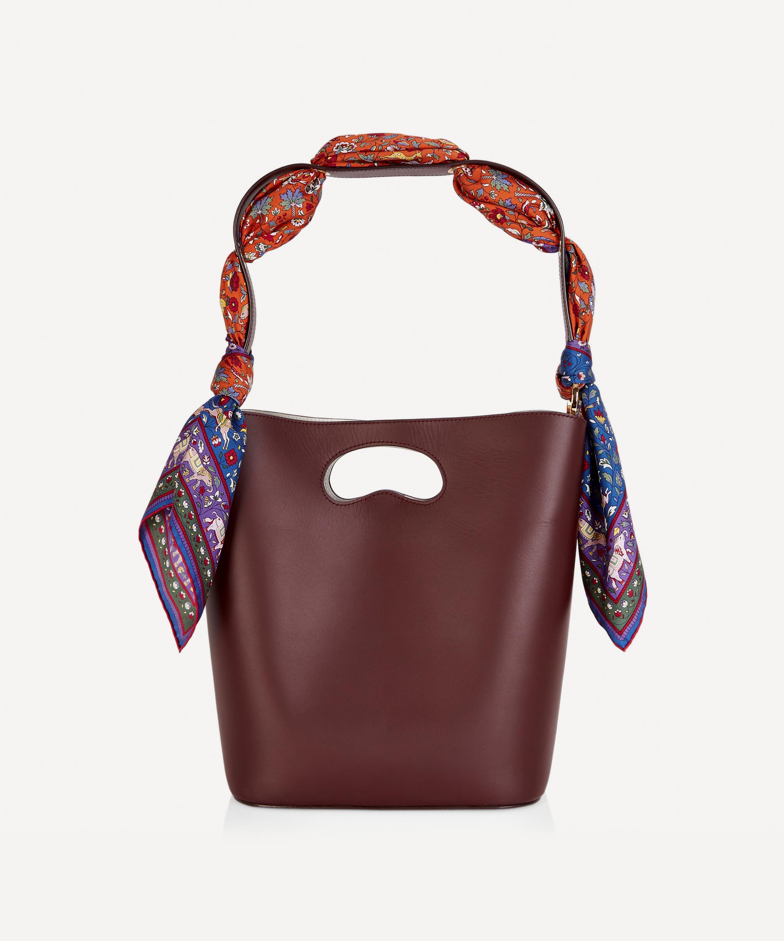 Liberty - Sophia Leather Bucket Bag with Imran Silk Scarf image number 2