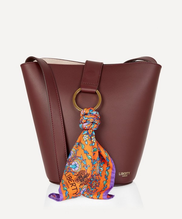 Liberty - Brigitte Leather Mini Bucket Bag with Lodden Silk Scarf image number null