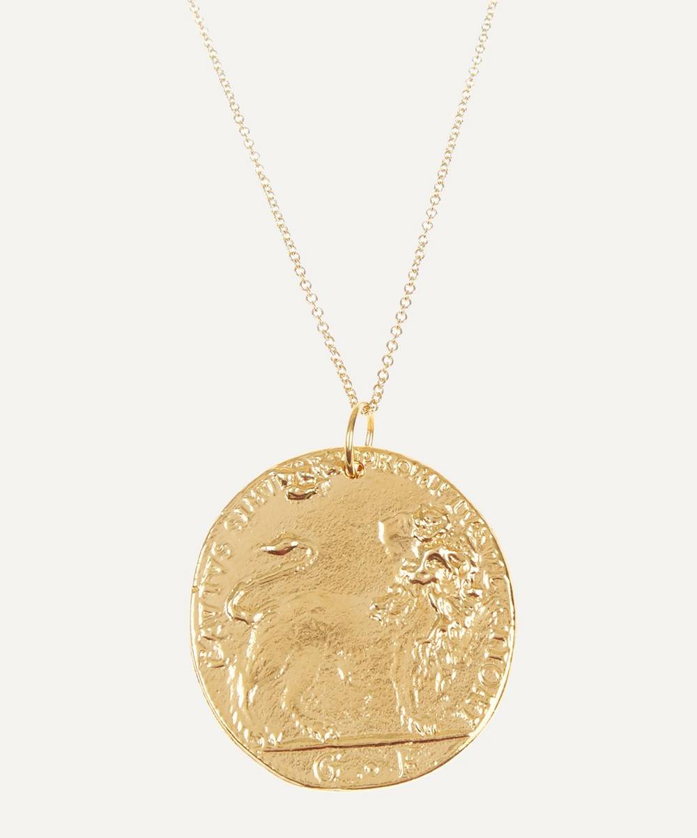 Alighieri - Gold-Plated Il Leone Medallion Necklace