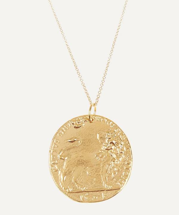 Alighieri - Gold-Plated Il Leone Medallion Necklace image number 0