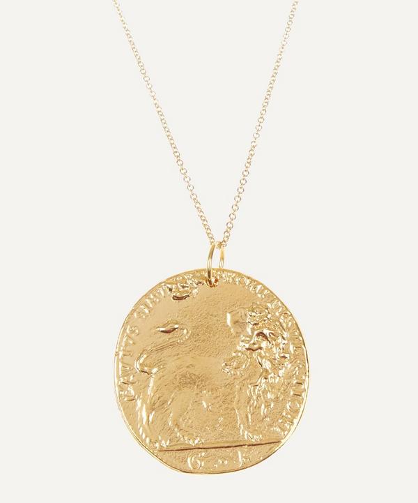 Alighieri - Gold-Plated Il Leone Medallion Necklace image number null