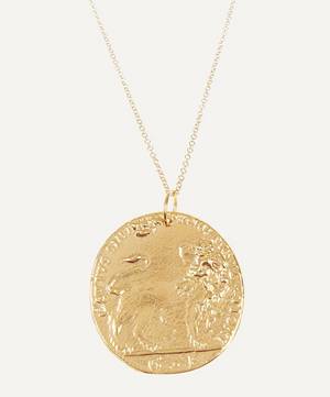 Gold-Plated Il Leone Medallion Necklace