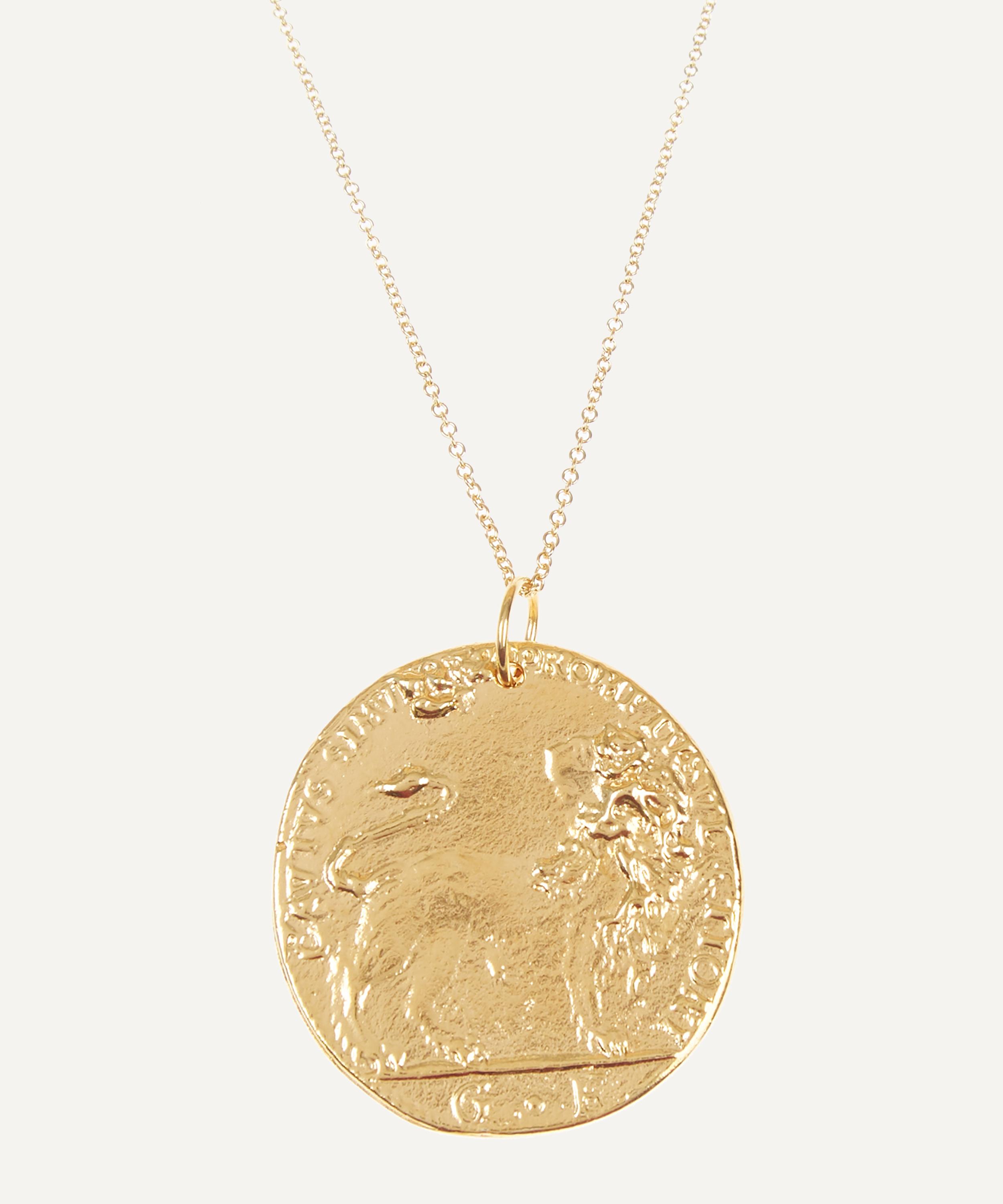 Alighieri - Gold-Plated Il Leone Medallion Necklace image number 0