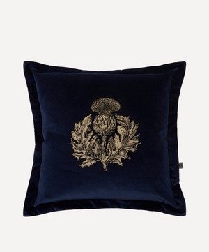 Timorous Beasties - Thistle Cotton Velvet Cushion image number 0