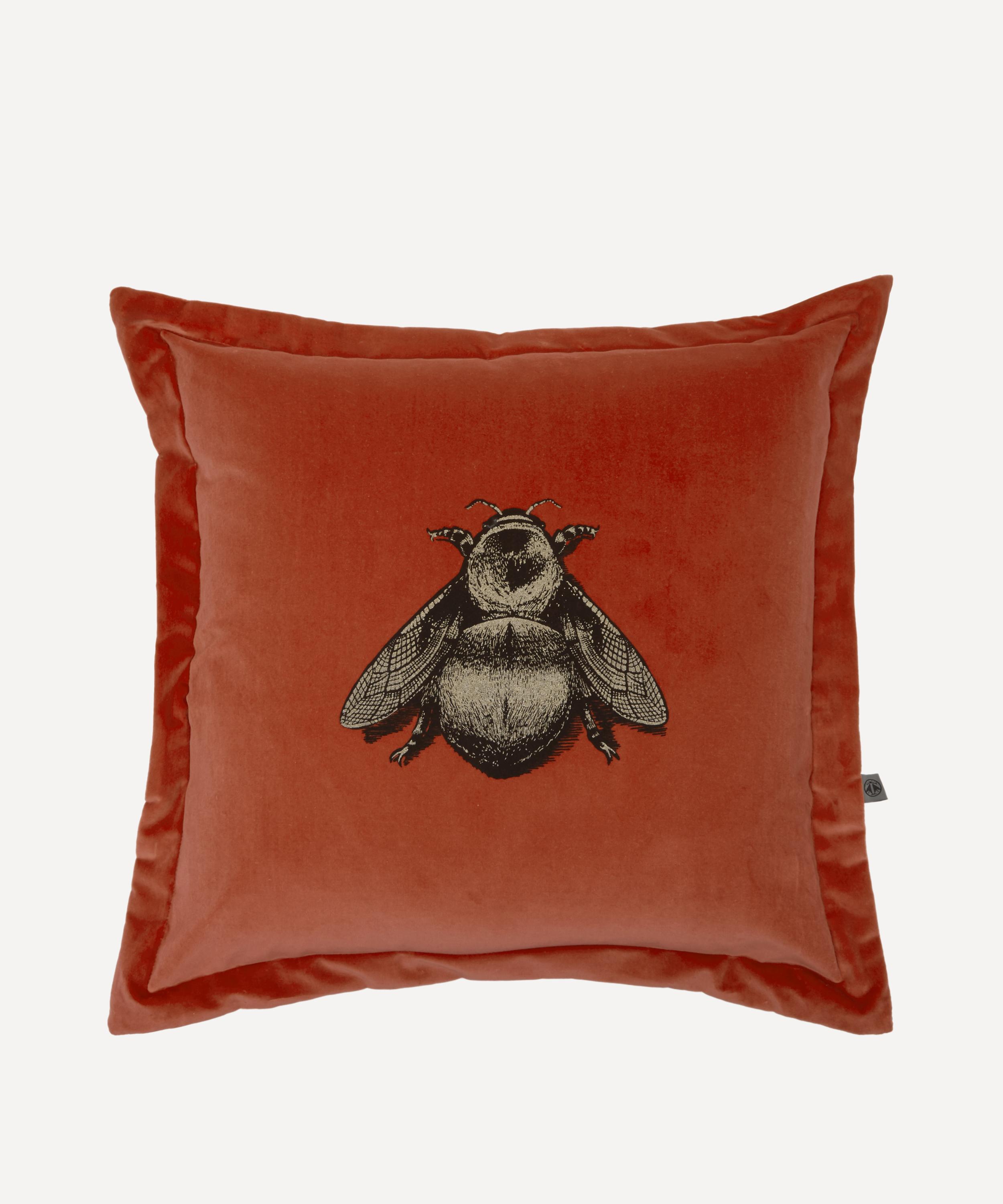 Timorous Beasties - Napoleon Bee Cotton Velvet Cushion image number 0