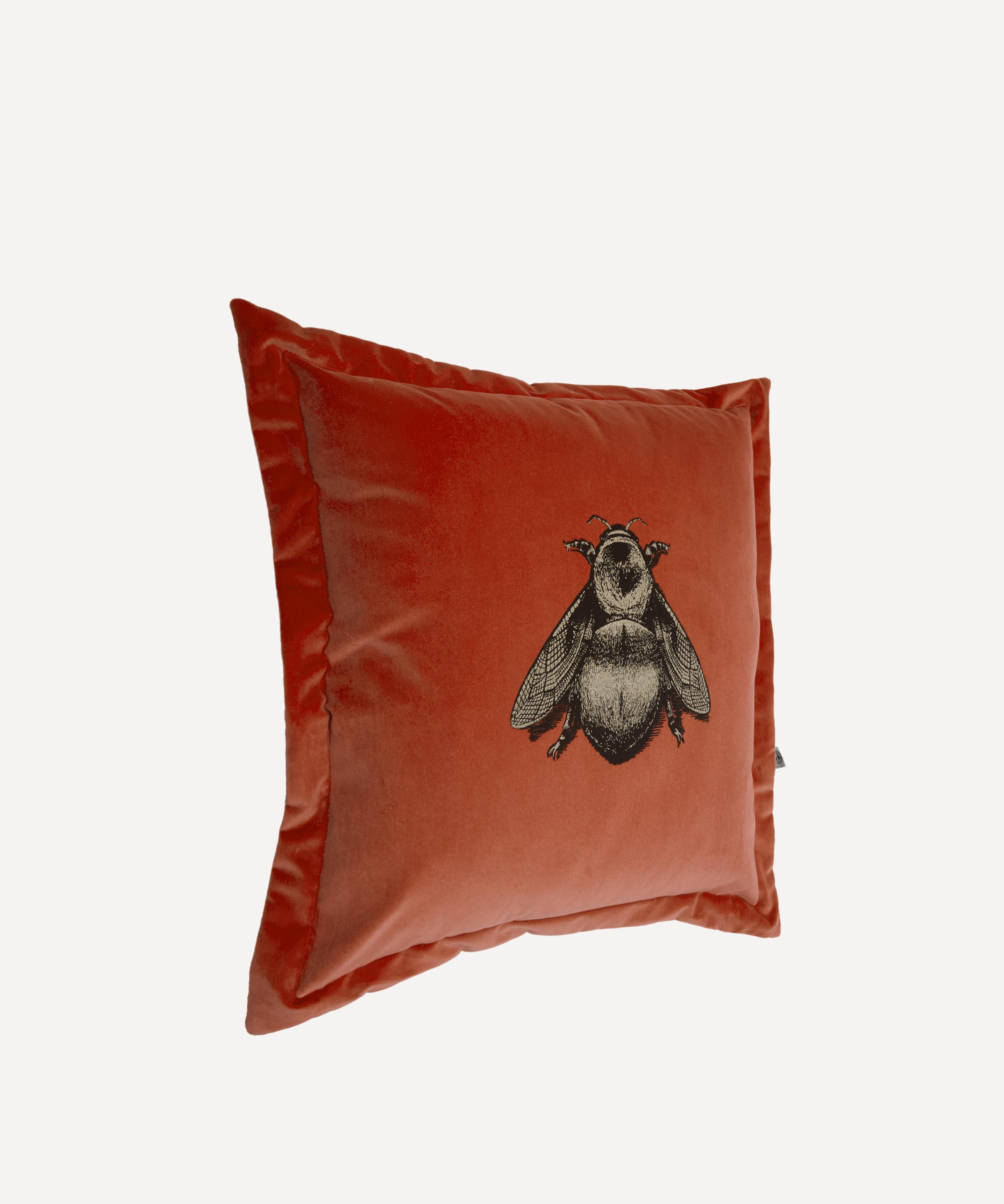 Timorous Beasties - Napoleon Bee Cotton Velvet Cushion image number 1