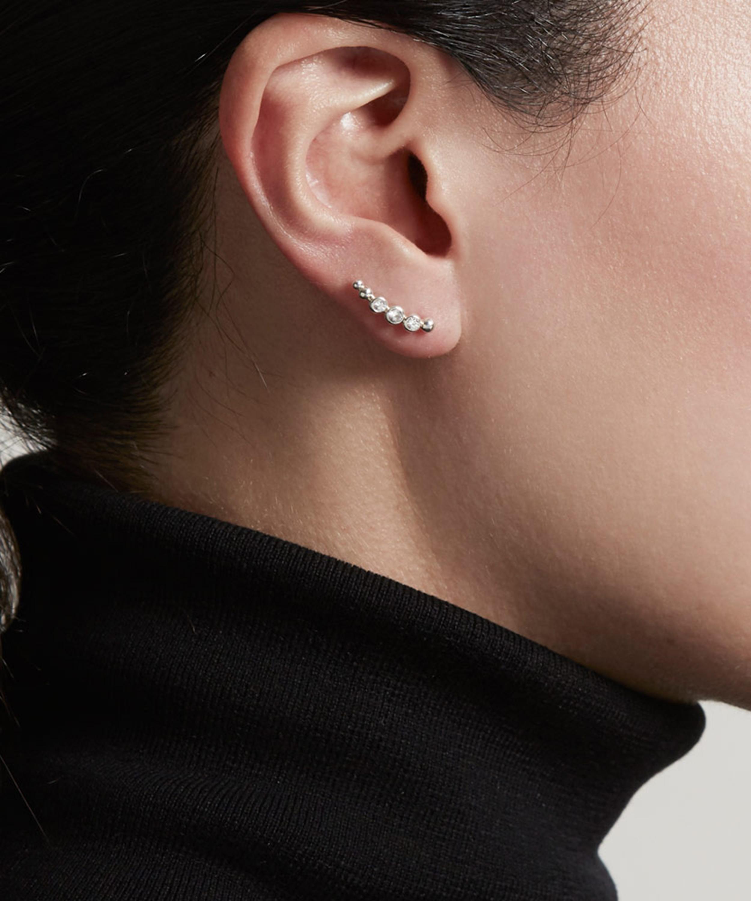 Astley Clarke - Silver Stilla Arc White Sapphire Ear Crawlers image number 1