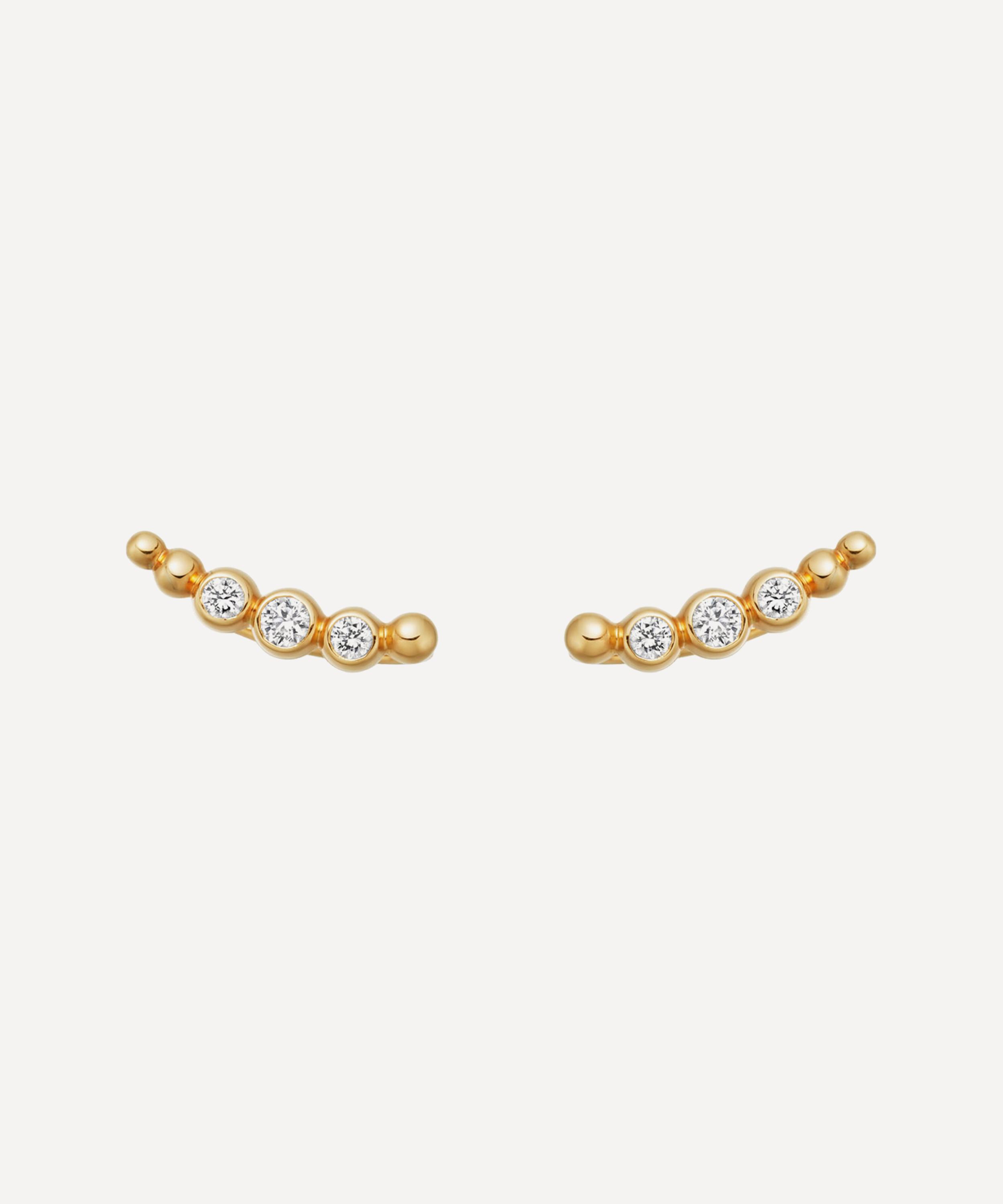 Astley Clarke - Gold Plated Vermeil Silver Stilla Arc White Sapphire Ear Crawlers image number 0