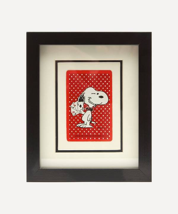 Vintage Playing Cards - Snoopy Winking Vintage Framed Playing Card