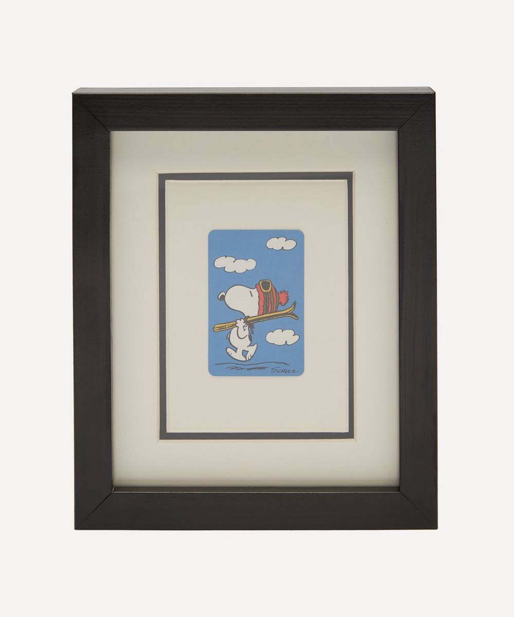 Vintage Playing Cards - Snoopy Skiing Vintage Framed Playing Card