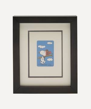 Snoopy Skiing Vintage Framed Playing Card