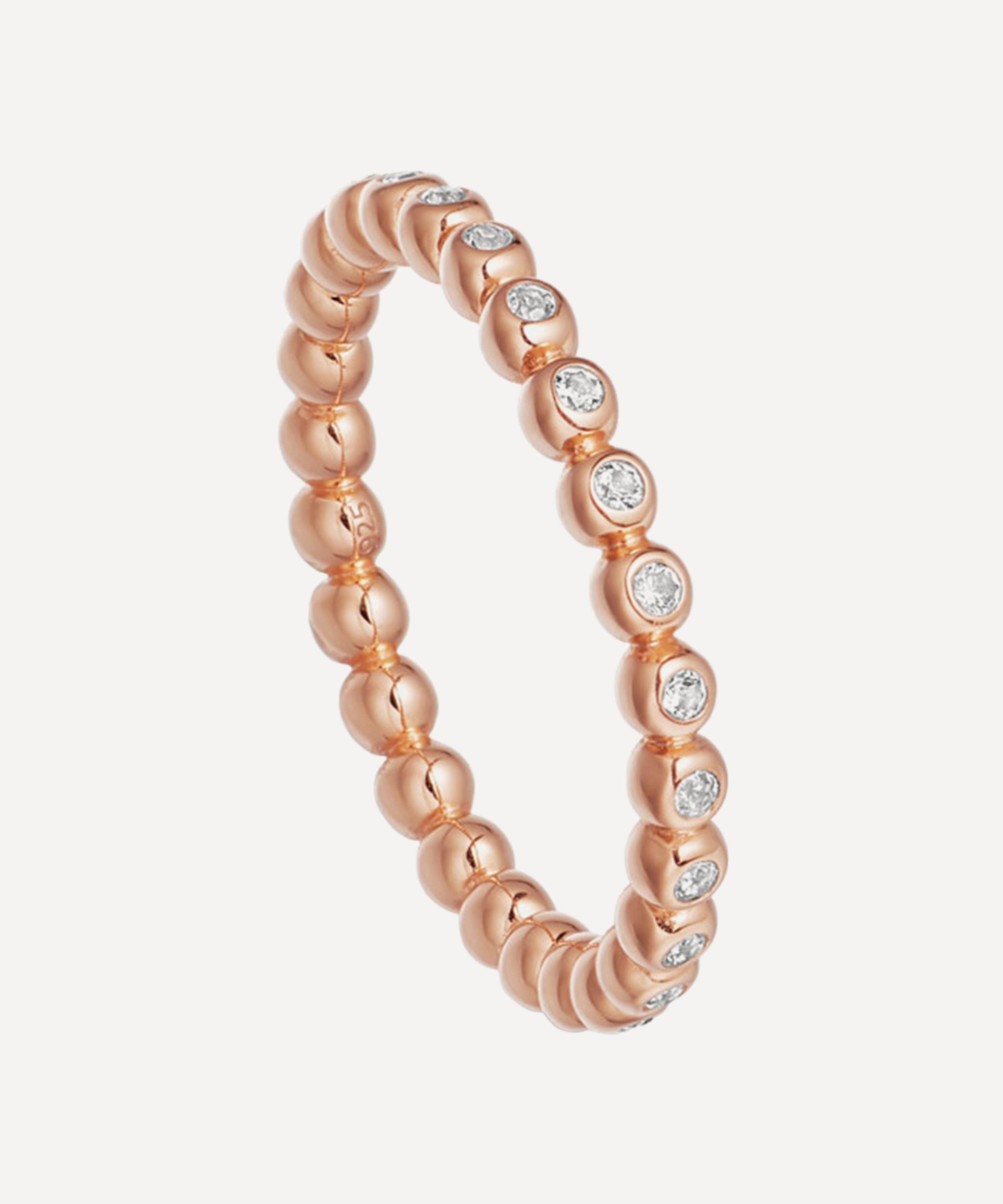 Astley Clarke - Rose Gold Plated Vermeil Silver Stilla Arc White Sapphire Eternity Ring image number 