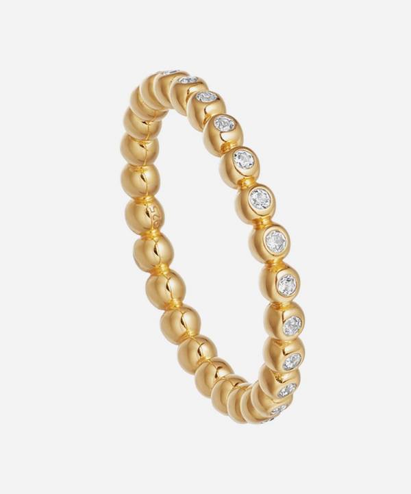 Astley Clarke - Gold Plated Vermeil Silver Stilla Arc White Sapphire Eternity Ring image number 0