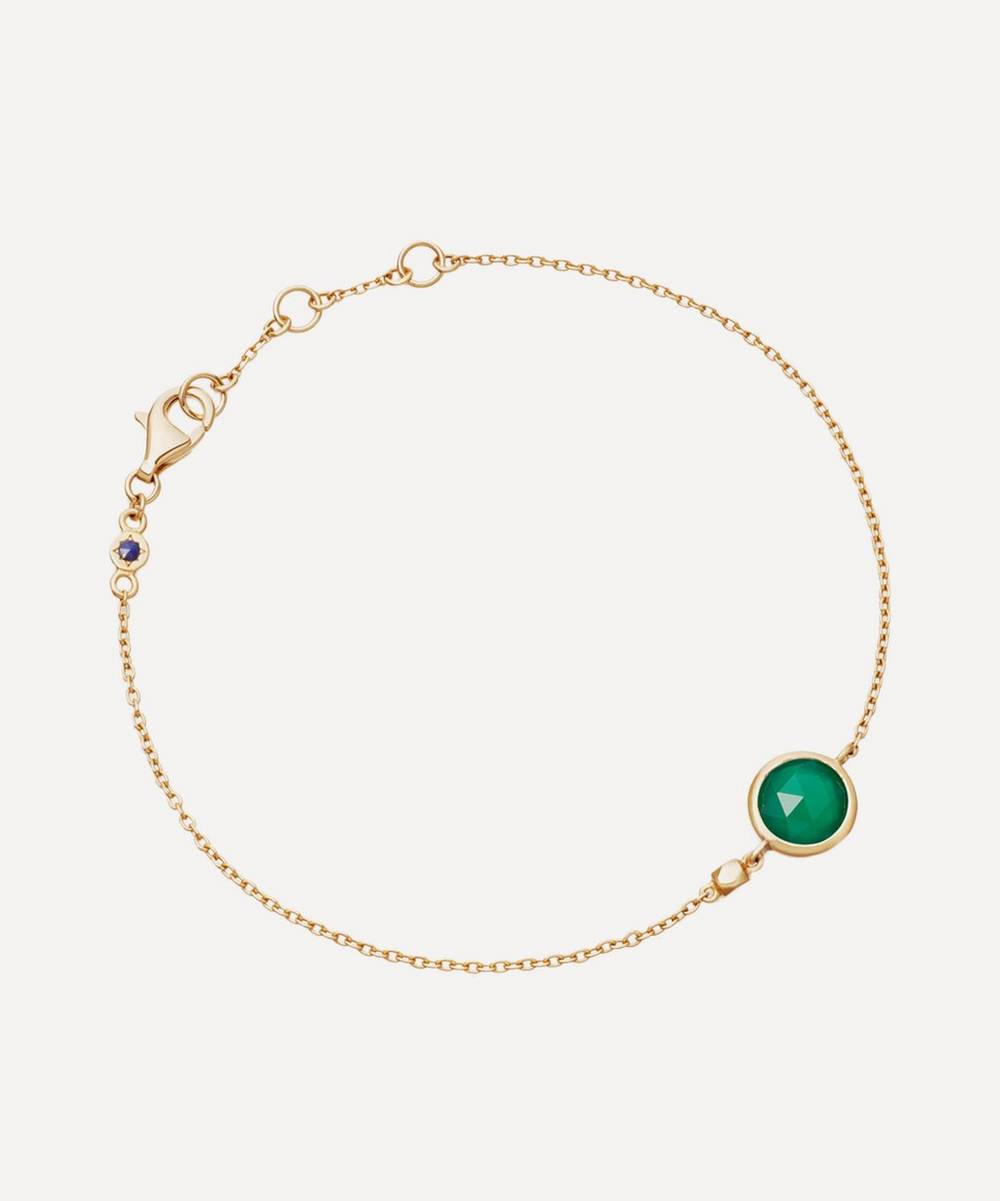 Astley Clarke - Gold Plated Vermeil Silver Stilla Green Onyx Fine Chain Bracelet
