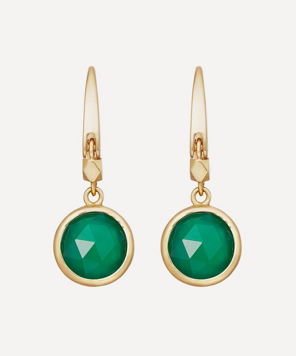 Astley Clarke - Gold Plated Vermeil Silver Stilla Green Onyx Drop Earrings image number null