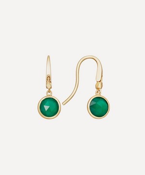Astley Clarke - Gold Plated Vermeil Silver Stilla Green Onyx Drop Earrings image number 2