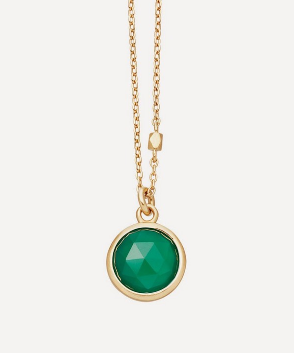 Astley Clarke - Gold Plated Vermeil Silver Stilla Green Onyx Pendant Necklace image number null