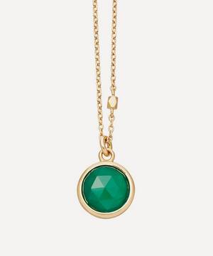 Gold Plated Vermeil Silver Stilla Green Onyx Pendant Necklace