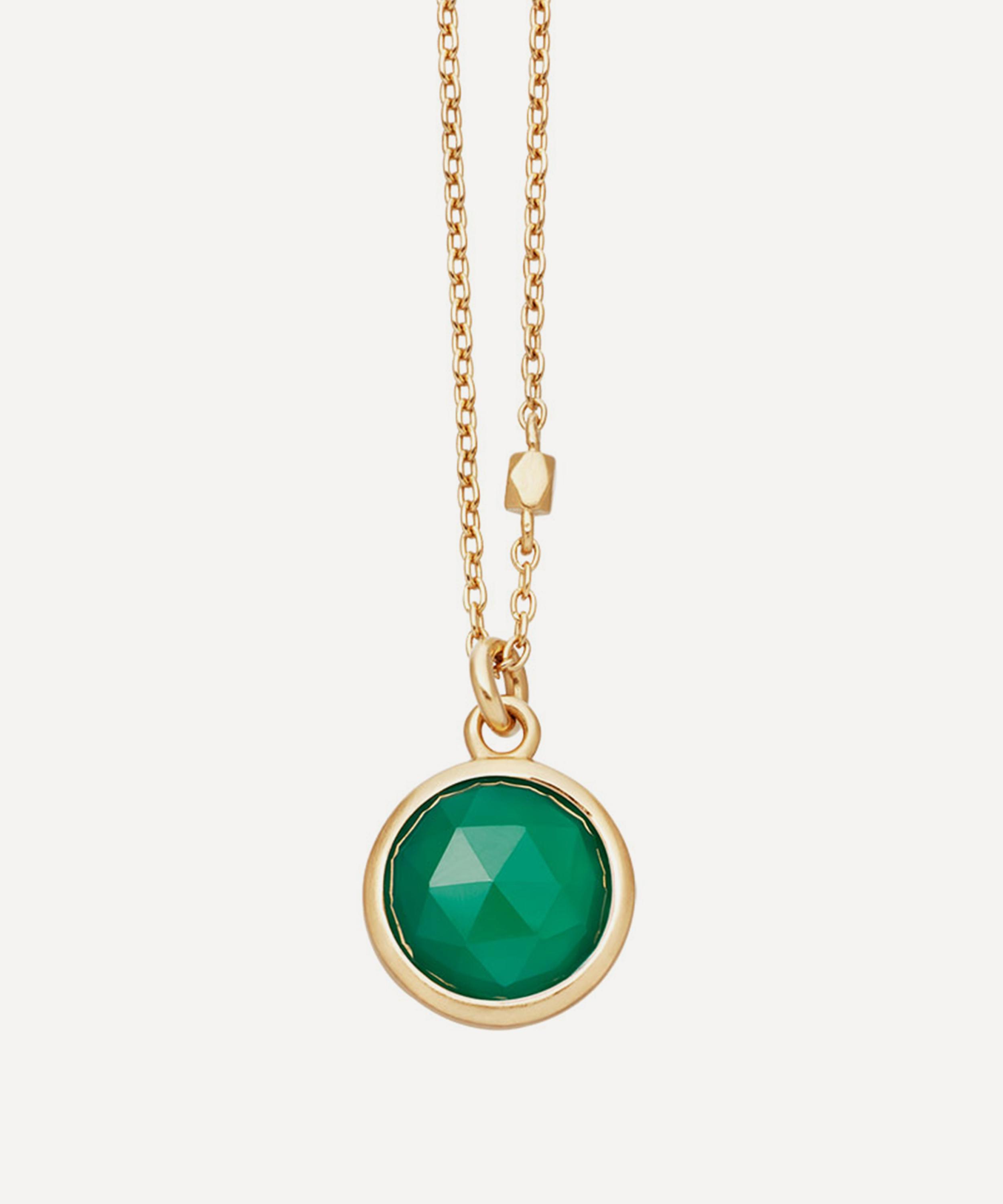 Astley Clarke - Gold Plated Vermeil Silver Stilla Green Onyx Pendant Necklace image number 