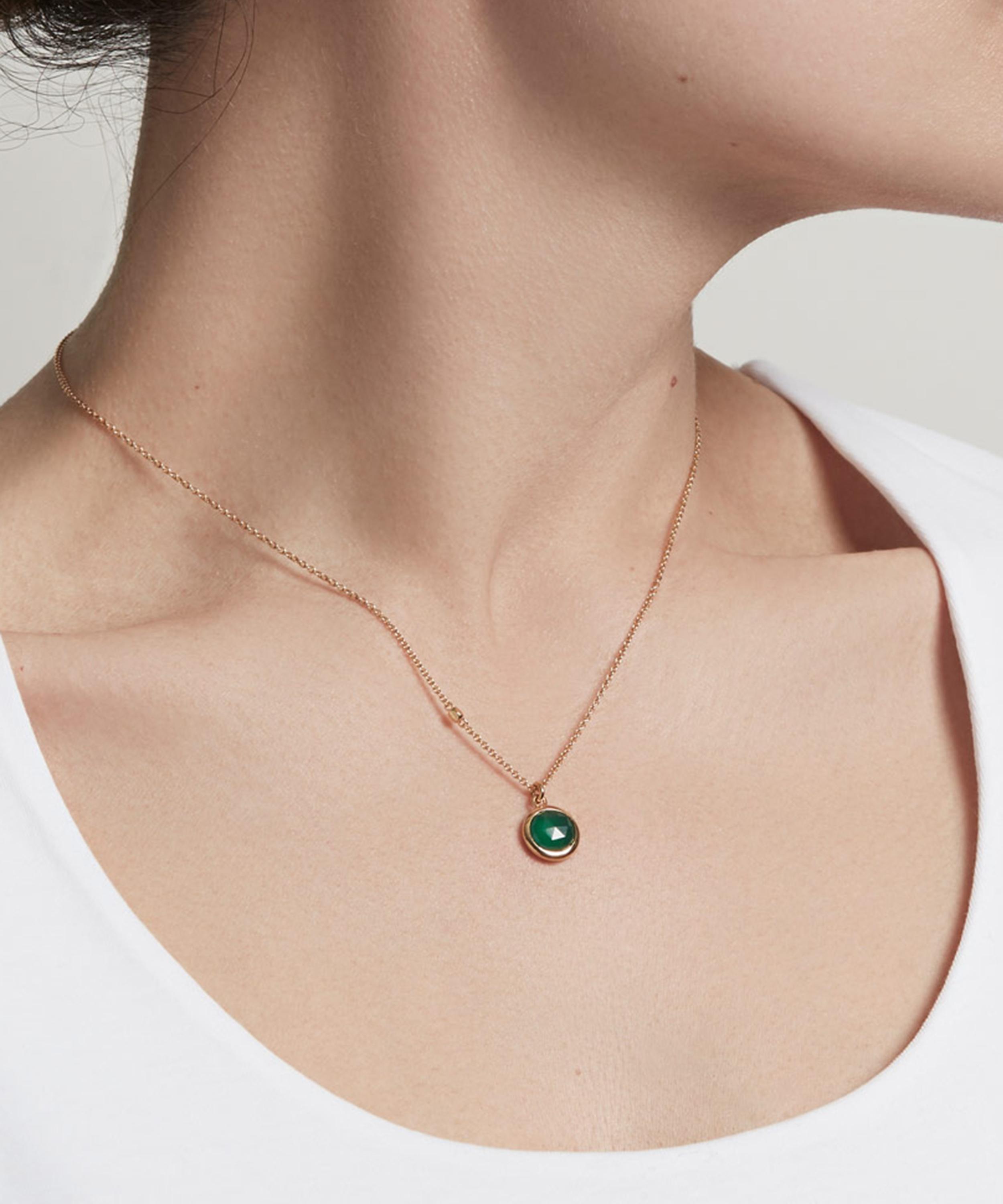Astley Clarke - Gold Plated Vermeil Silver Stilla Green Onyx Pendant Necklace image number 