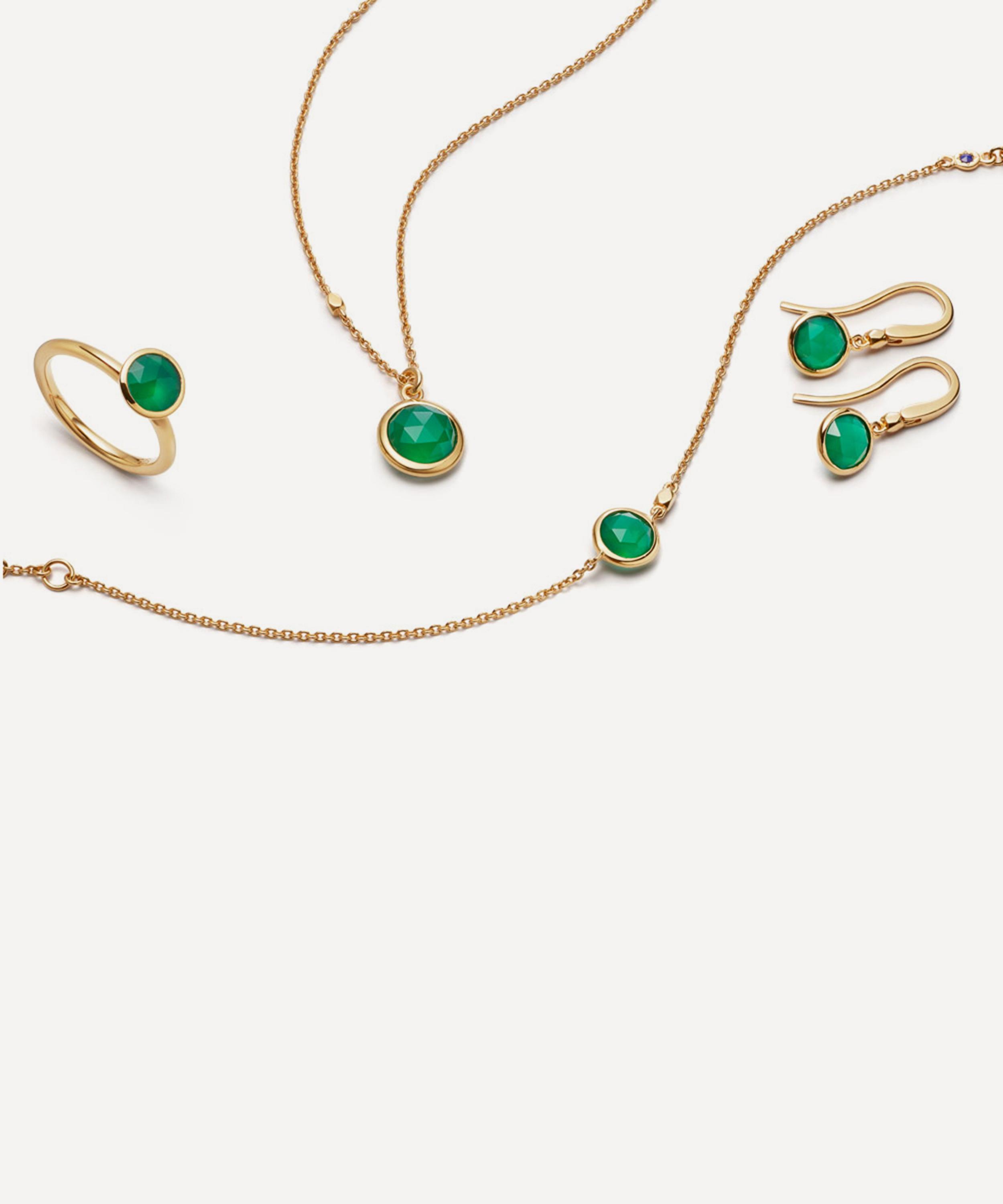 Astley Clarke - Gold Plated Vermeil Silver Stilla Green Onyx Pendant Necklace image number 