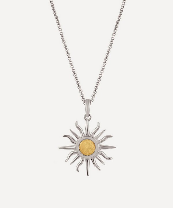 Dinny Hall - Silver and Gold Sun Charm Pendant Necklace image number null