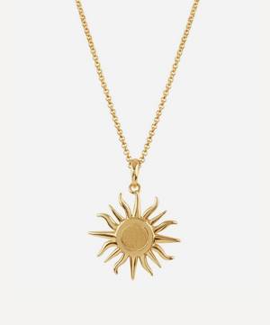 Gold Plated Vermeil Silver Sun Charm Pendant Necklace