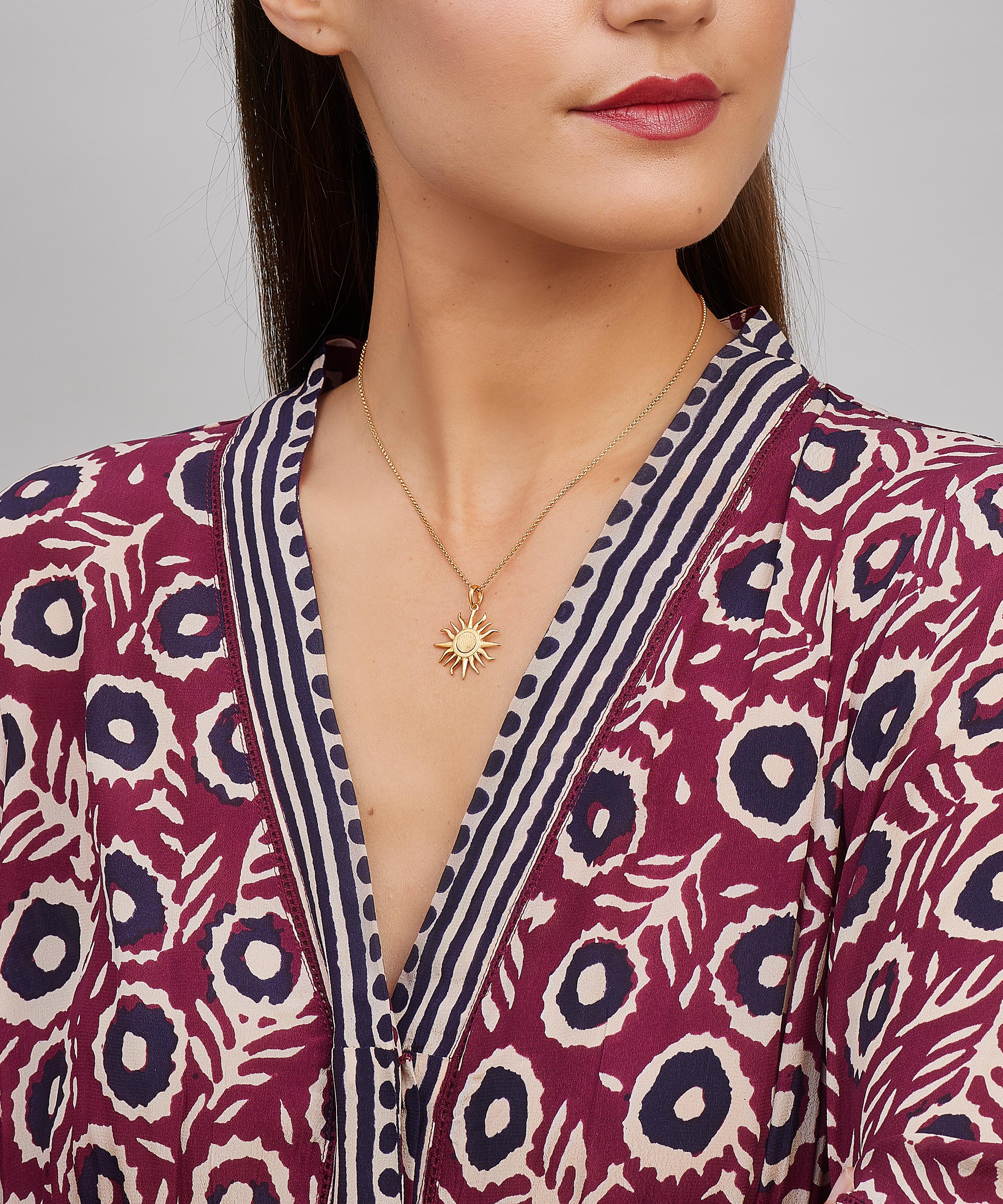 Dinny Hall - Gold Plated Vermeil Silver Sun Charm Pendant Necklace image number 1