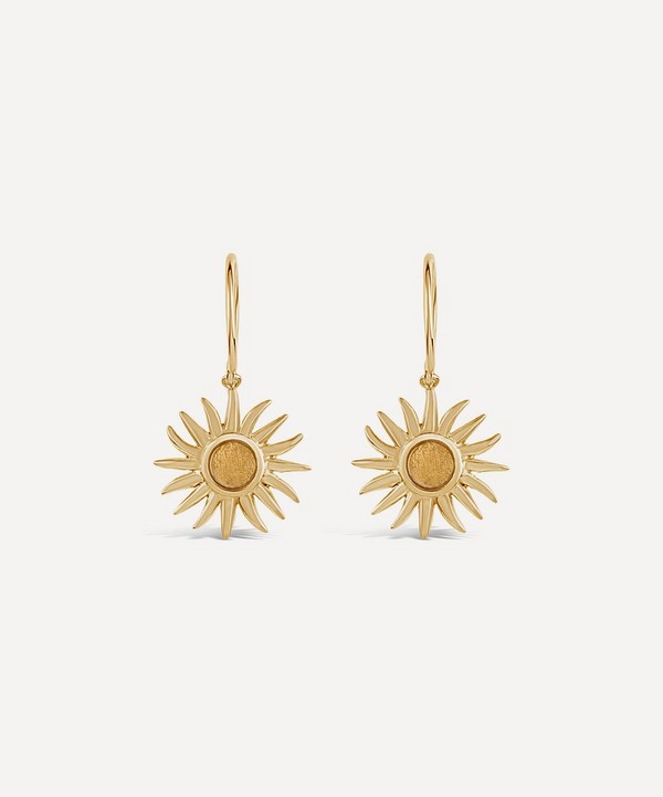 Dinny Hall - Gold Plated Vermeil Silver Sun Charm Drop Earrings image number null