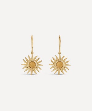 Dinny Hall - Gold Plated Vermeil Silver Sun Charm Drop Earrings image number 0