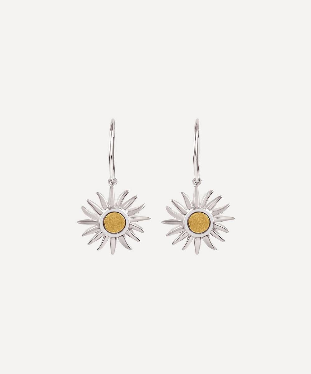 Dinny Hall - Silver and Gold Sun Charm Drop Earrings