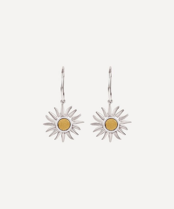 Dinny Hall - Silver and Gold Sun Charm Drop Earrings image number null