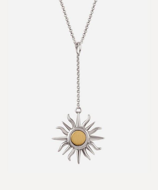 Dinny Hall - Silver and Gold Sun Chain Charm Pendant Necklace image number null
