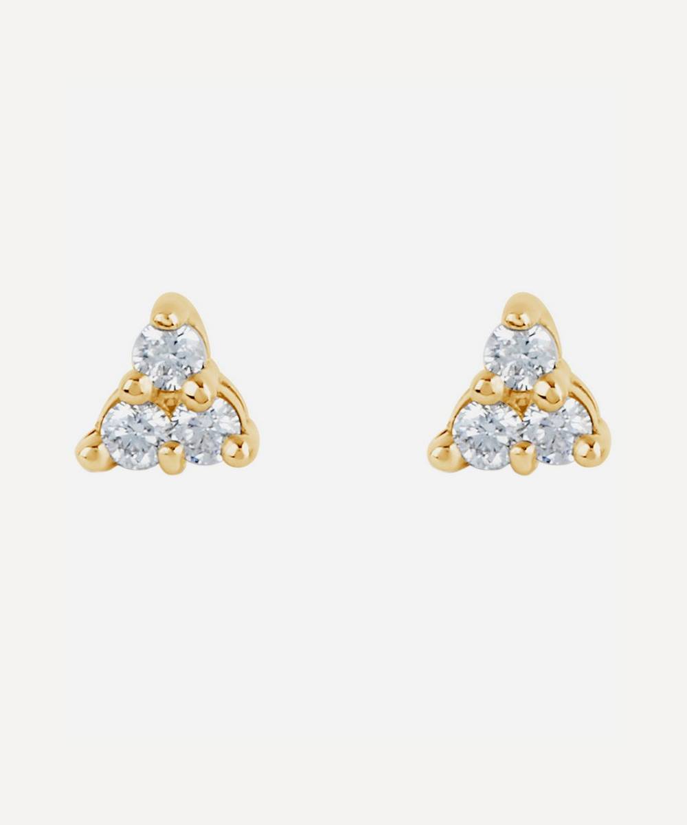 Dinny Hall - 14ct Gold Shuga Mini Trillion Diamond Stud Earrings