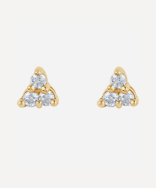 Dinny Hall - 14ct Gold Shuga Mini Trillion Diamond Stud Earrings image number 0